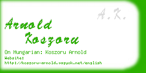 arnold koszoru business card